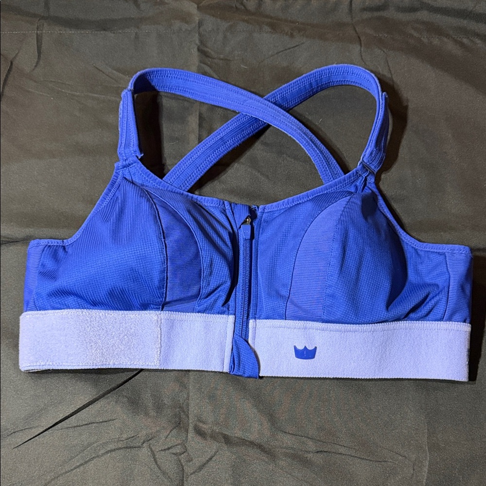 SHEFIT Purple Front-Zip Sports Bra with Lavender Band
